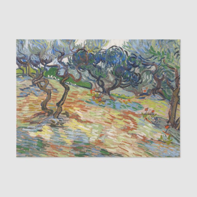 Olive Trees by Vincent Van Gogh   Tissue Paper (Front)