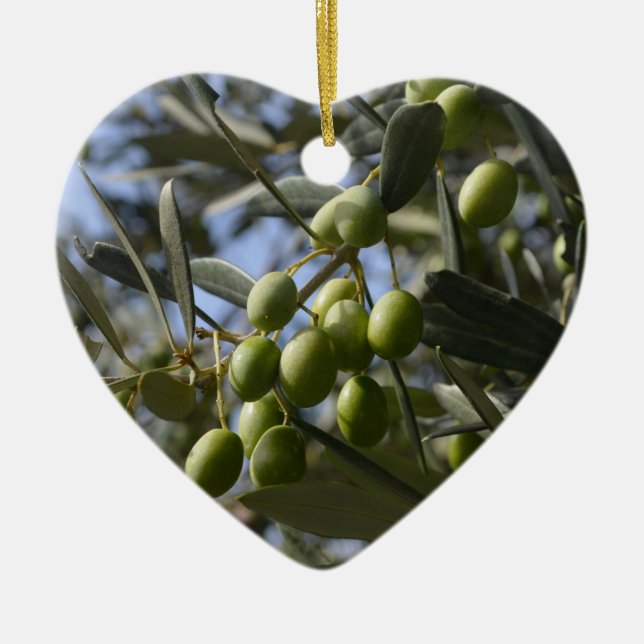 Olive Trees Ceramic Tree Decoration (Front)