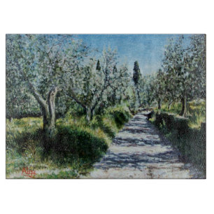 OLIVE TREES IN RIMAGGIO TUSCANY CUTTING BOARD