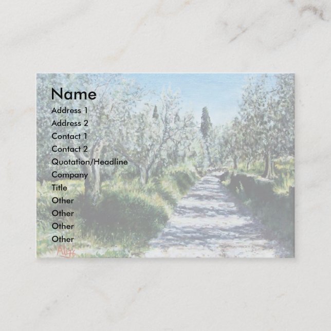 OLIVE TREES IN RIMAGGIO  / Tuscany Landscape Business Card (Front)