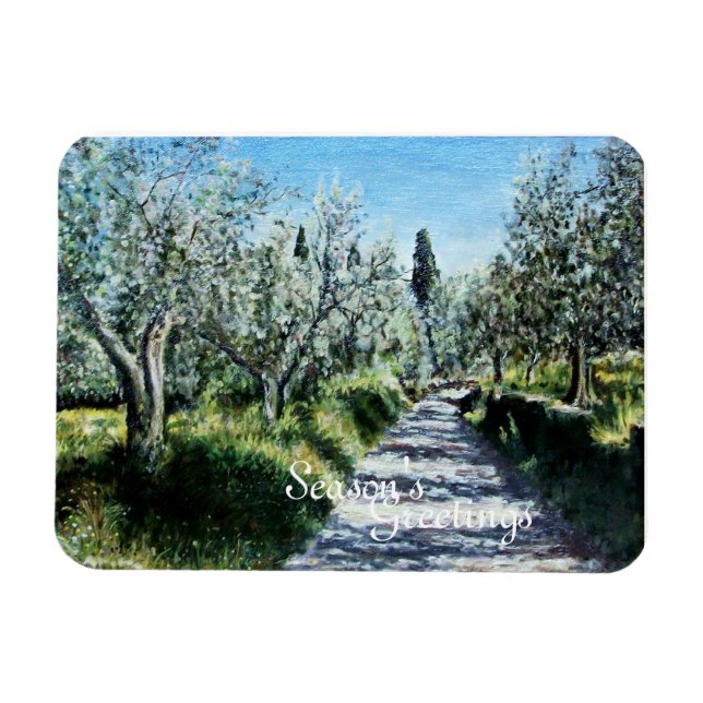 OLIVE TREES IN RIMAGGIO TUSCANY MAGNET (Horizontal)