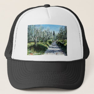 OLIVE TREES IN TUSCANY LANDSCAPE TRUCKER HAT