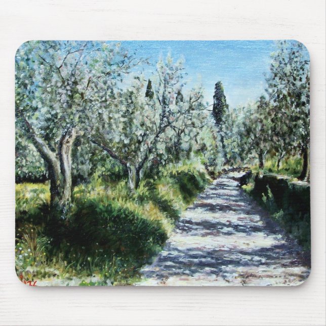 OLIVE TREES IN TUSCANY MOUSE MAT (Front)