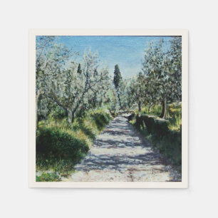 OLIVE TREES IN TUSCANY NAPKIN