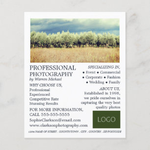 Olive Trees, Photography, Photographer Hire Flyer