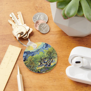 Olive Trees with Alpilles by Vincent van Gogh Key Ring