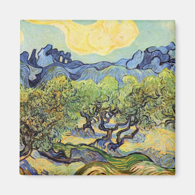 Olive Trees with Alpilles by Vincent van Gogh Magnet (Front)