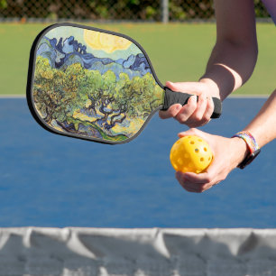 Olive Trees with Alpilles by Vincent van Gogh Pickleball Paddle