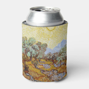 Olive Trees with yellow sky and sun Can Cooler