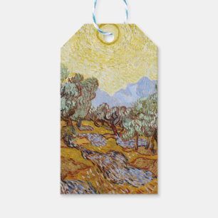 Olive Trees with yellow sky and sun Gift Tags
