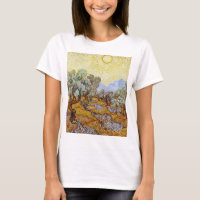 Olive Trees with yellow sky and sun 