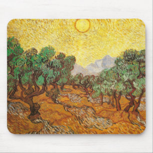 Olive Trees Yellow Sky & Sun Van Gogh Fine Art Mouse Mat