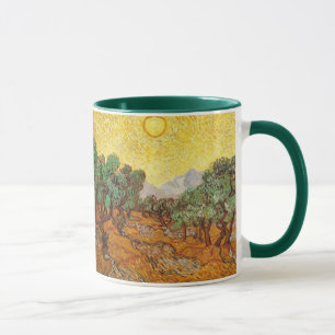 Olive Trees Yellow Sky & Sun Van Gogh Fine Art Mug