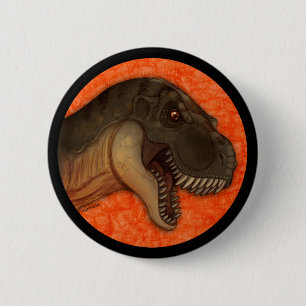 Olive Tyrannosaurus 6 Cm Round Badge