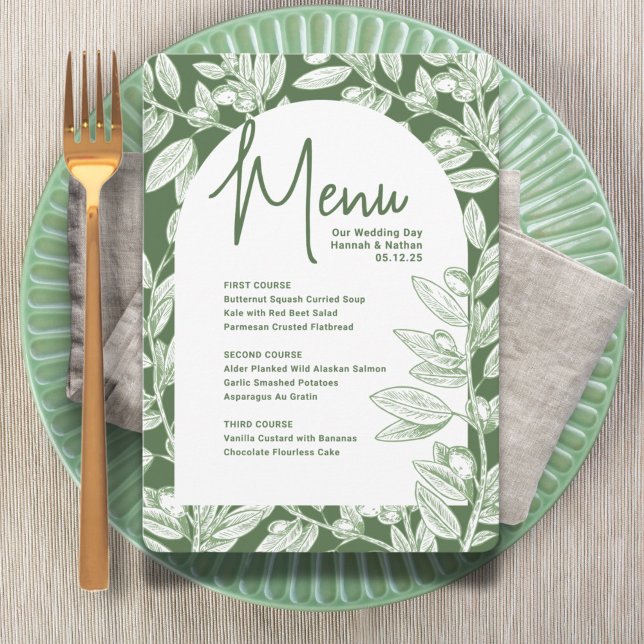 Olive Vineyard Menu Wedding (Creator Uploaded)