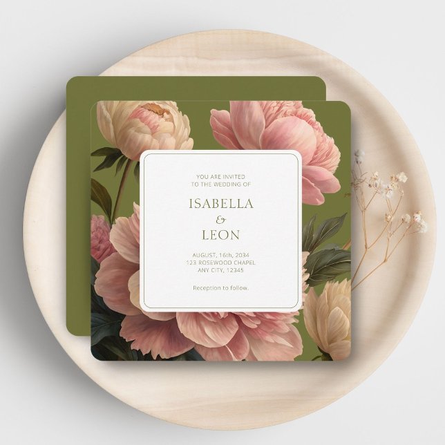 Olive | Vintage Rose Wedding Invitation (Creator Uploaded)