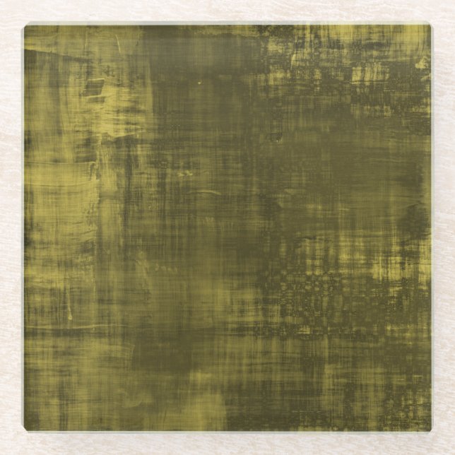 Olive Watercolor - Glass Coaster (Front)