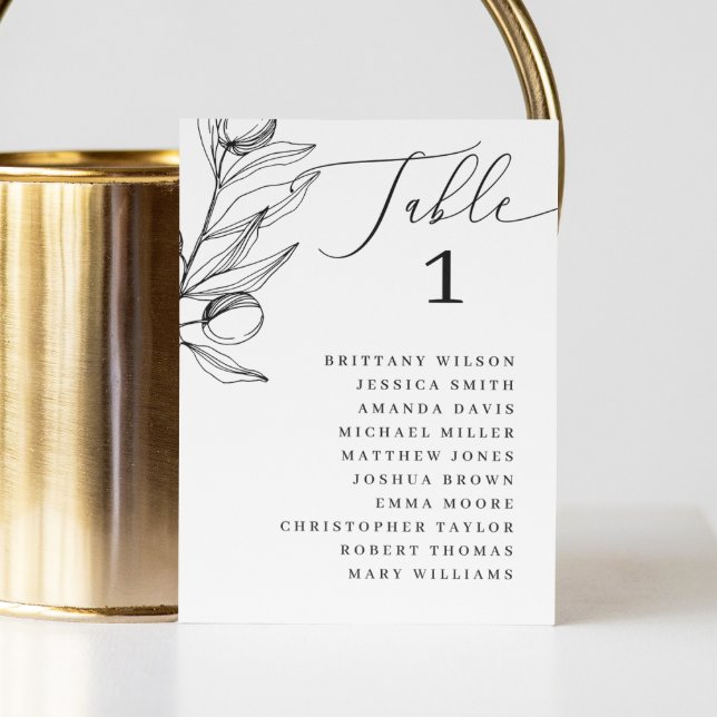 Olive Wedding Seating Chart | Minimalist Botanical Invitation (Creator Uploaded)