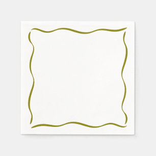 Olive Whimsical Border A Tini Bit Older Birthday Napkin