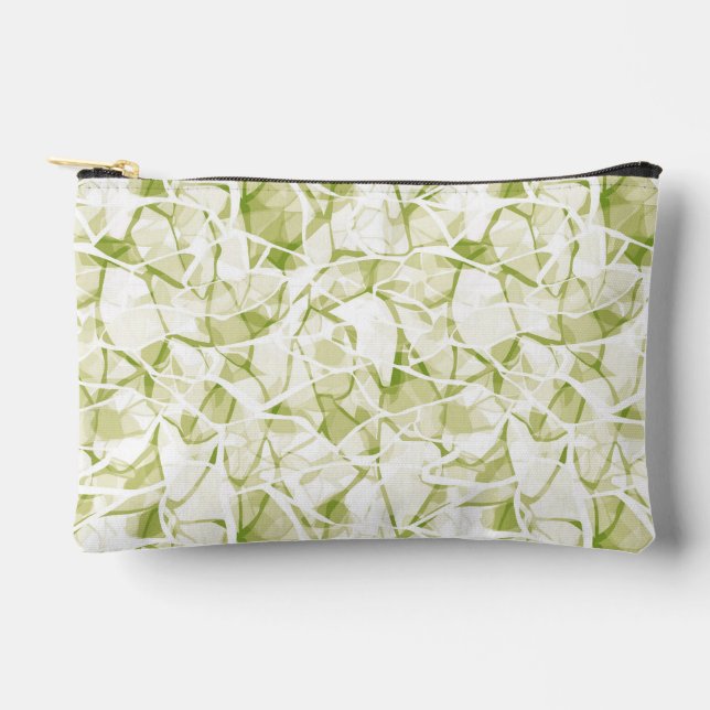 olive-white abstract fashionable modern pattern    accessory pouch (Front)