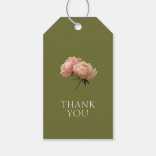 Olive & White   Chic Rose Wedding Thank You Gift  Tags