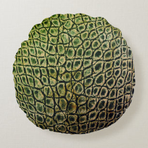 OLIVE-WOOD GATOR ROUND PILLOW