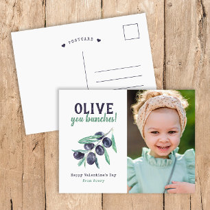 Olive You Bunches Kids Photo Valentine's Day Holid Holiday Postcard