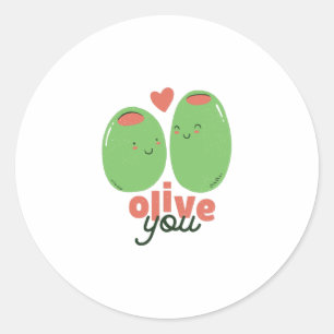 Olive You Classic Round Sticker