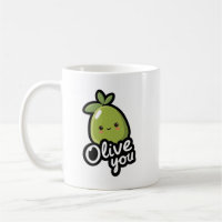 Olive You – Cute Kawaii Olive Pun Design