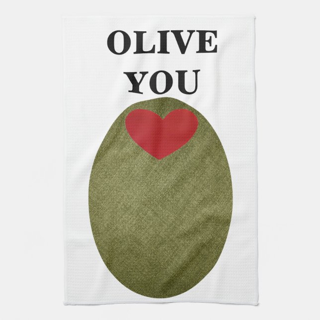 Olive You Kitchen Towel (Vertical)
