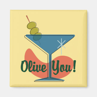 Olive You Martini Glass Magnet