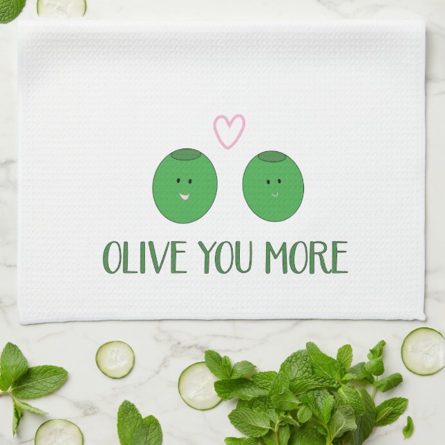 Olive You More Kitchen Towel (Folded)