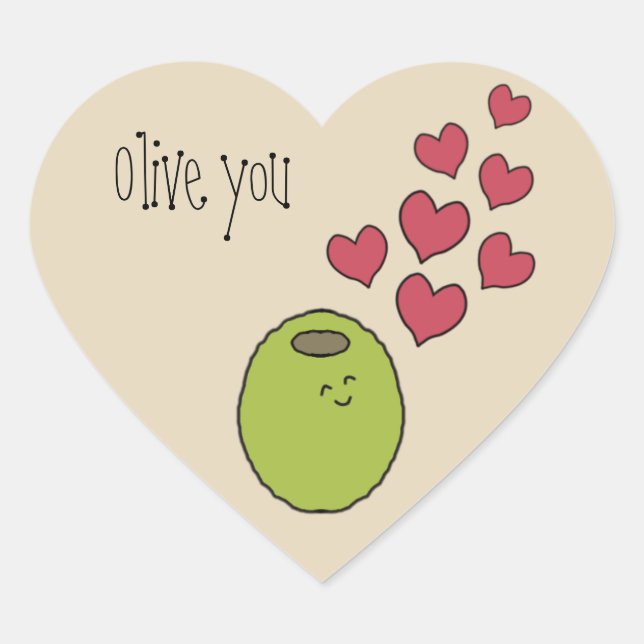 "Olive You" Pun Sticker (Front)