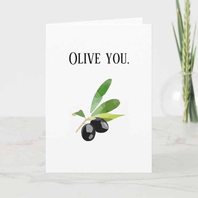 Olive You Romantic Card (Front)