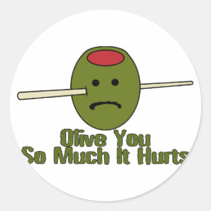 Olive You So Much Classic Round Sticker