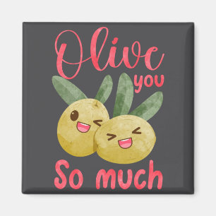 Olive You So Much Funny Food Pun Baby Magnet