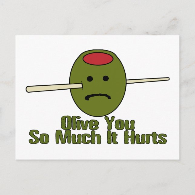 Olive You So Much It Hurts Postcard (Front)
