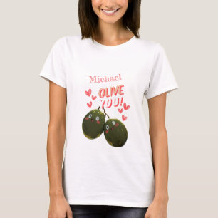 Olive You Two Olives Hearts T-Shirt