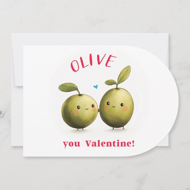 Olive You Valentine Card (Front)