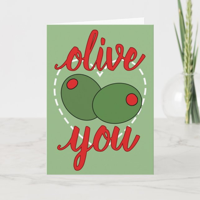 Olive You (Valentine's) Holiday Card (Front)