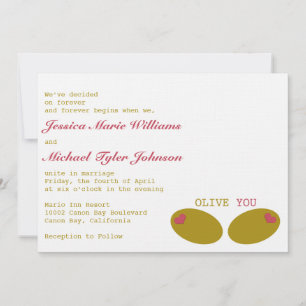 Olive You Wedding Invitation