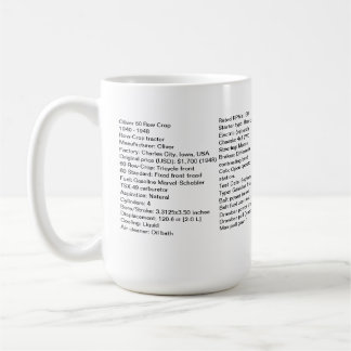 Oliver 60 Row Crop Mug With Tractor Specs!