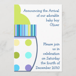 Oliver Baby Bottle Invitation