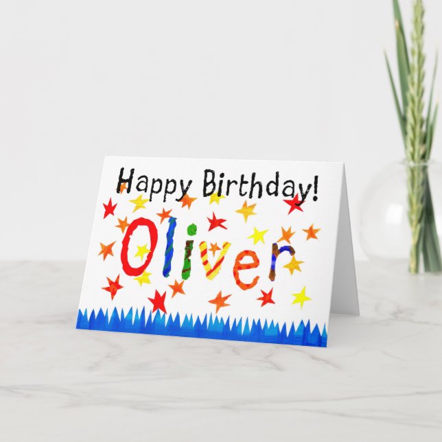 'Oliver' Birthday Card (Front)