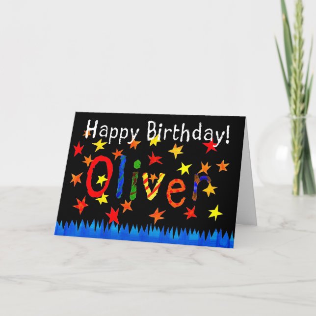 'Oliver' Birthday Card (Front)