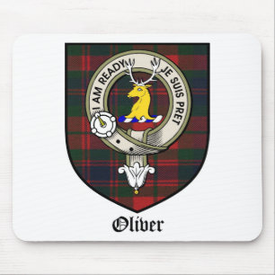 Oliver Clan Crest Badge Tartan Mouse Mat