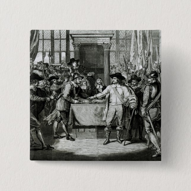 Oliver Cromwell 15 Cm Square Badge (Front)