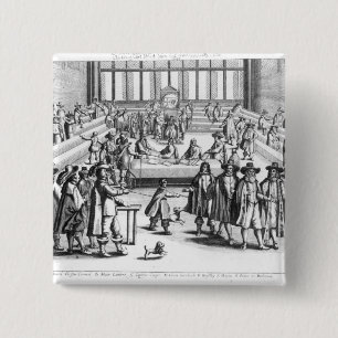Oliver Cromwell Dissolving The Parliament 15 Cm Square Badge