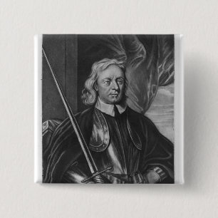 Oliver Cromwell  illustration 15 Cm Square Badge