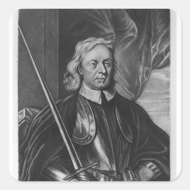Oliver Cromwell  illustration Square Sticker (Front)